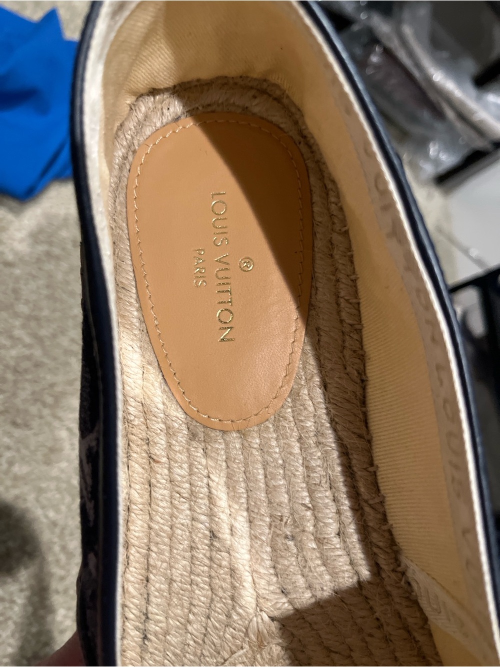 Louis Vuitton Navy Monogram Denim Espadrilles - Picture 2 of 4